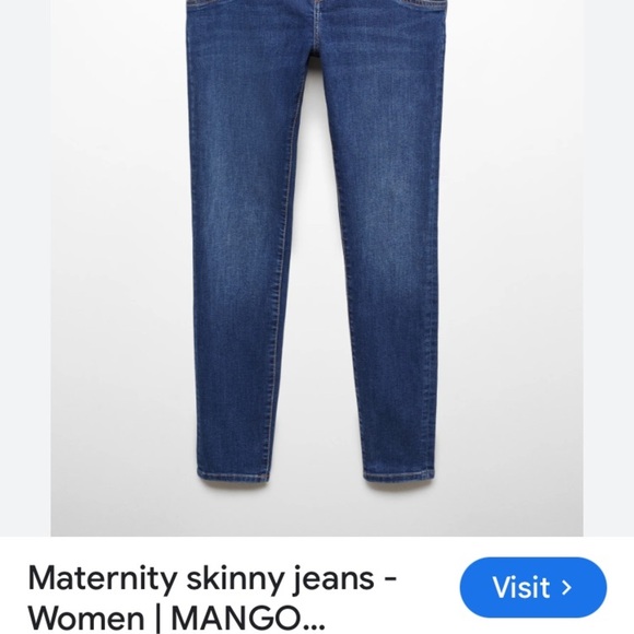 Mango Maternity Skinny Blue Jeans Mid Rise New Size 6 - Picture 2 of 11